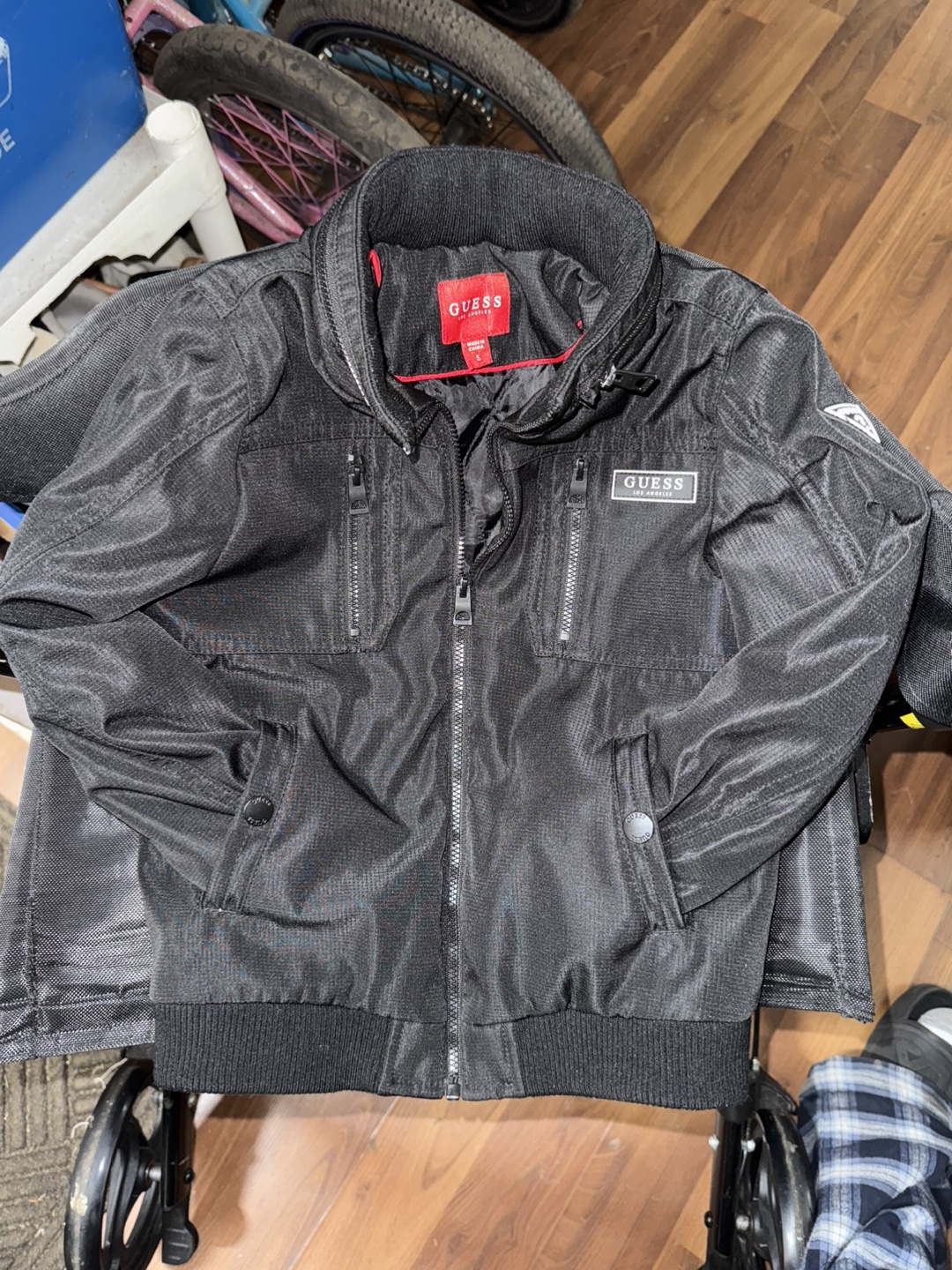 Kids Guess Black Bomber Jacket - Size 5