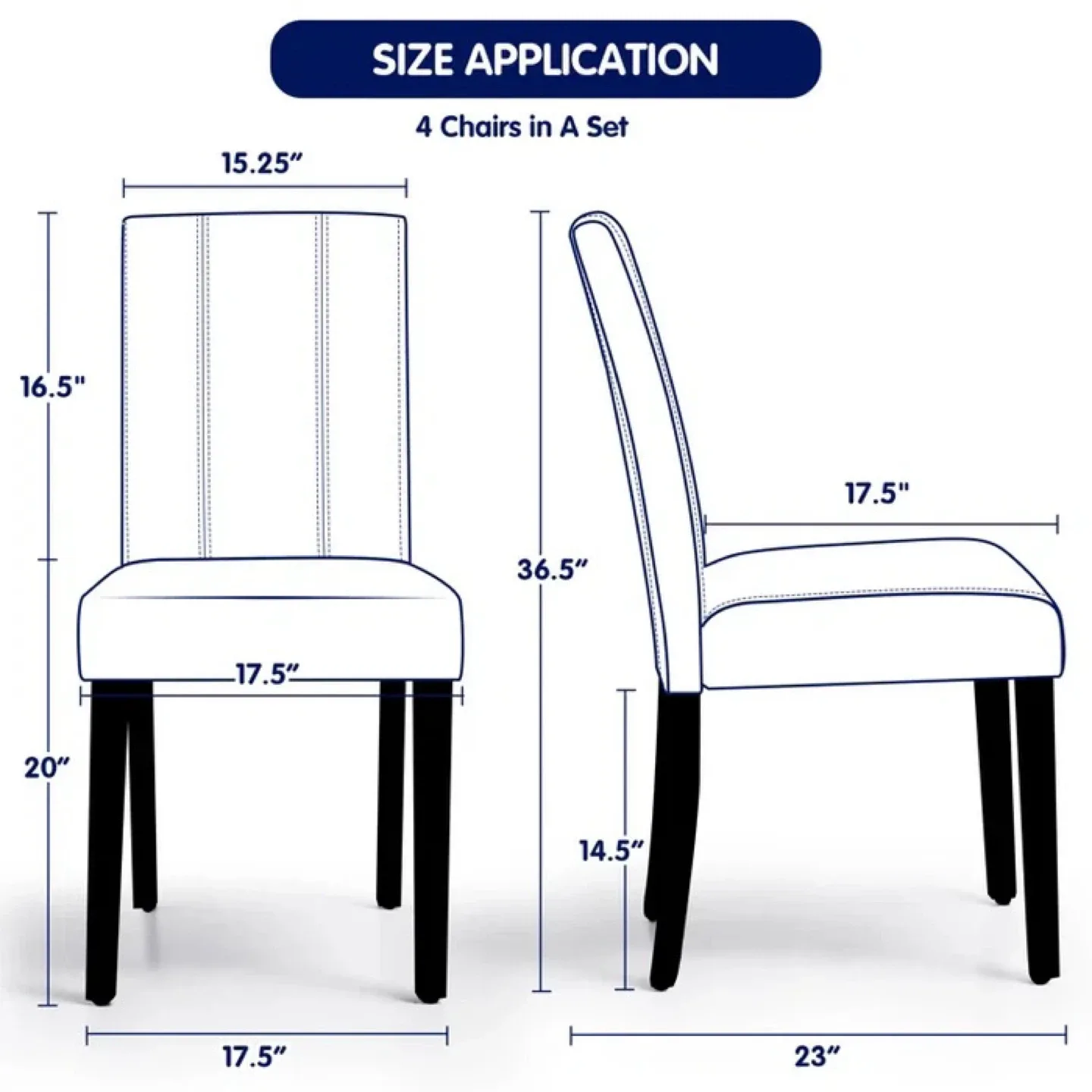 Subrtex Modern Upholstered Faux Leather Dining Chairs, Set of 2 image indicator(8)