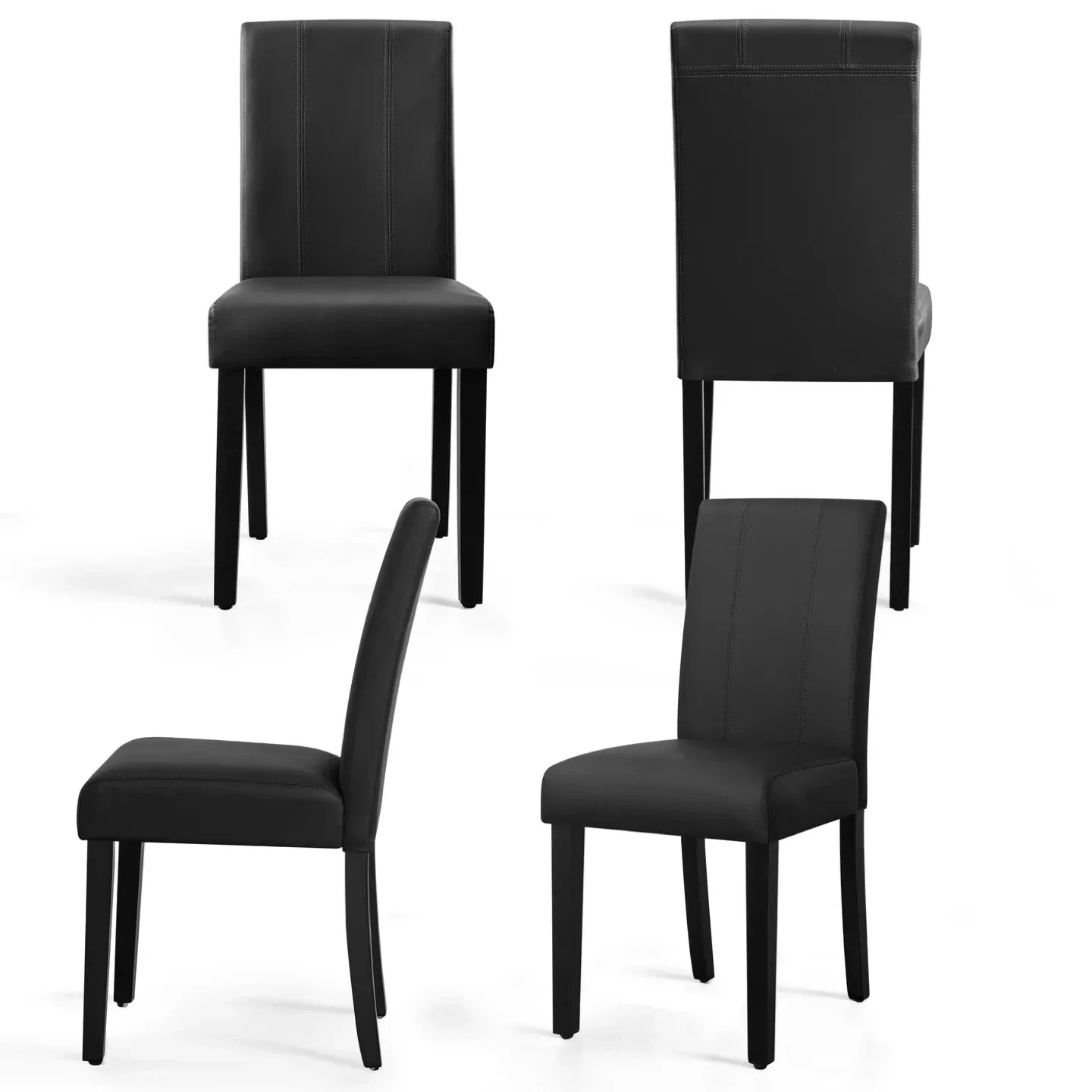 Subrtex Modern Upholstered Faux Leather Dining Chairs, Set of 2 image indicator(7)