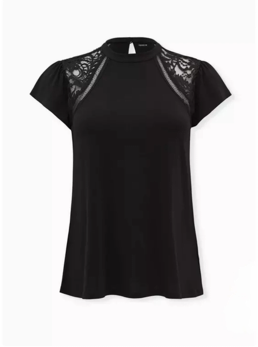 Torrid 3X Black Lace Mock Neck Top – NWT