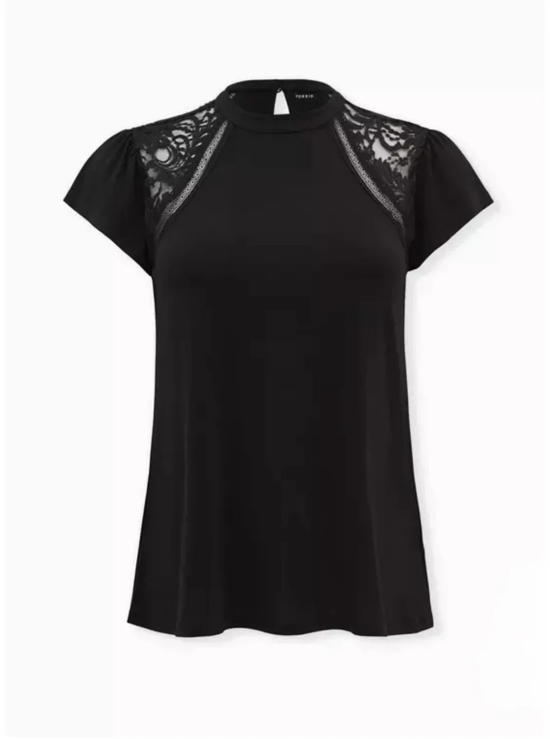 Torrid 3X Black Lace Mock Neck Top – NWT