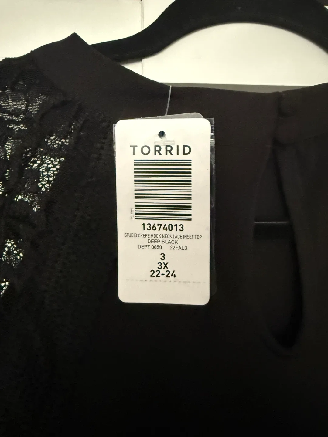 Torrid 3X Black Lace Mock Neck Top – NWT image indicator(4)