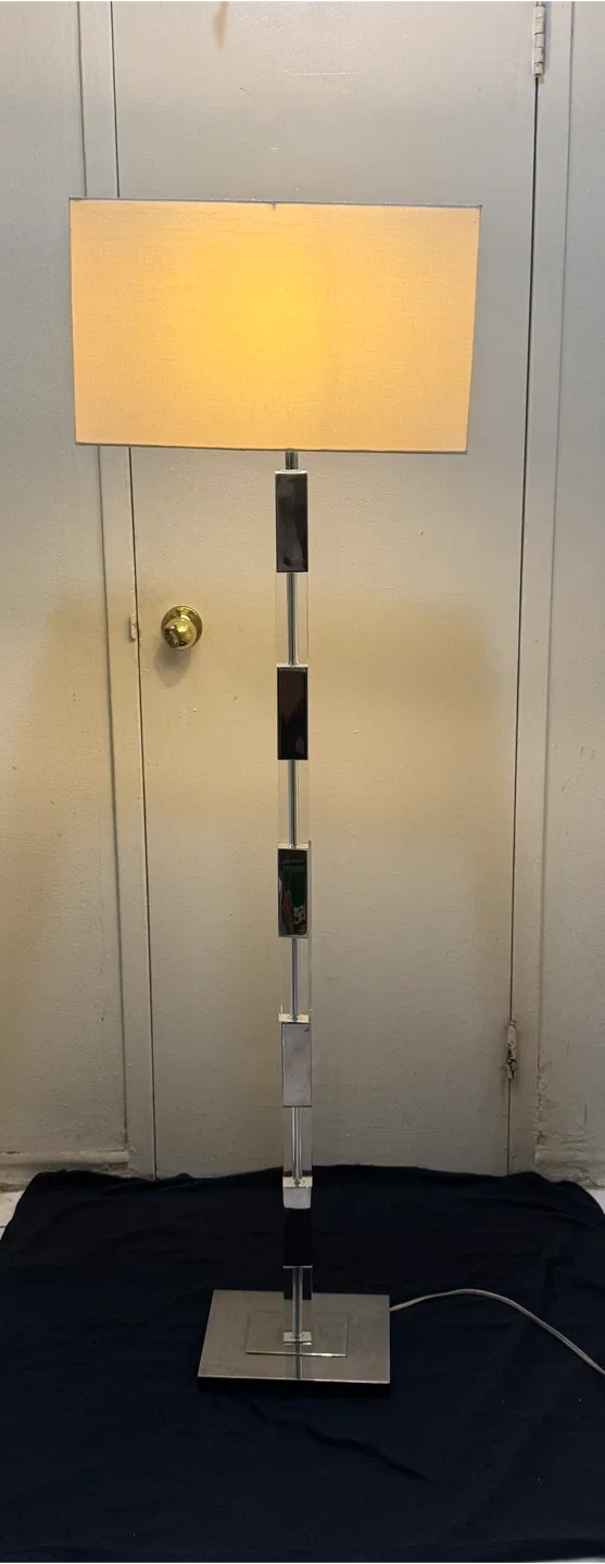 🥕Modern Chrome & Acrylic Block Floor Lamp image indicator(5)