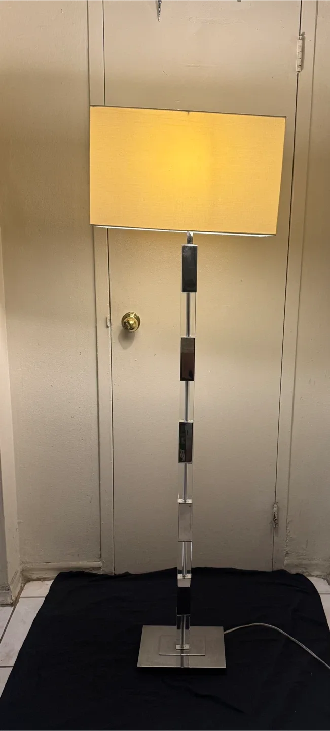 🥕Modern Chrome & Acrylic Block Floor Lamp thumbnail