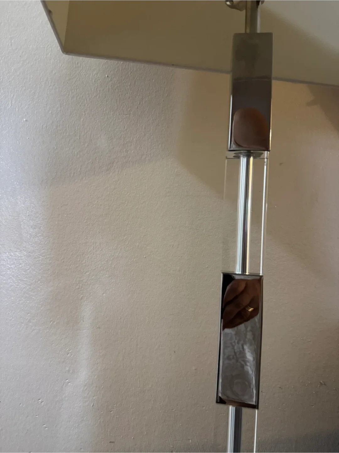 🥕Modern Chrome & Acrylic Block Floor Lamp image indicator(2)