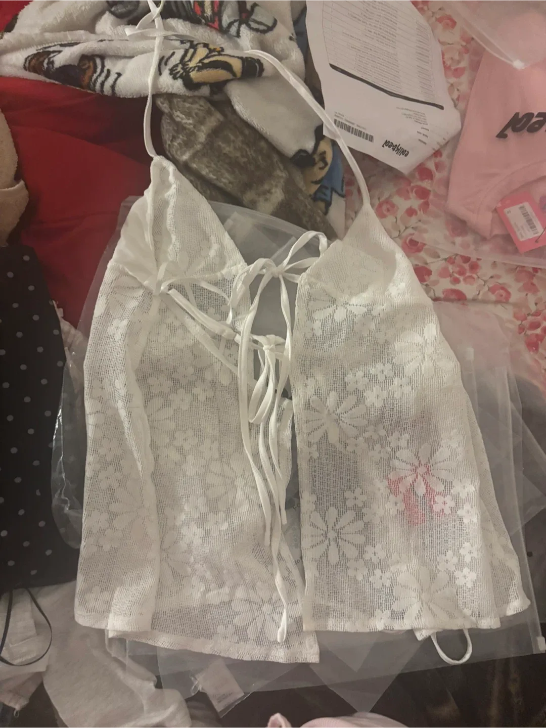 Edikted White Lace Top - Size S thumbnail