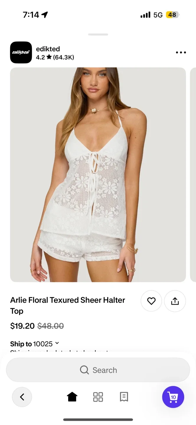 Edikted White Lace Top - Size S image indicator(8)