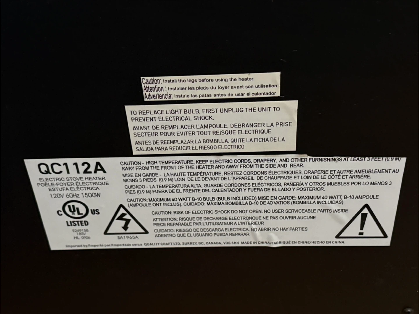 Electric Stove Heater - Black - photo 4