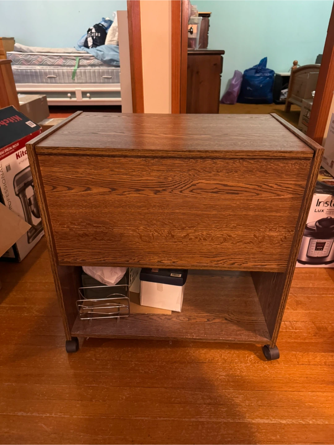 Wooden Storage Box on Wheels - photo 2