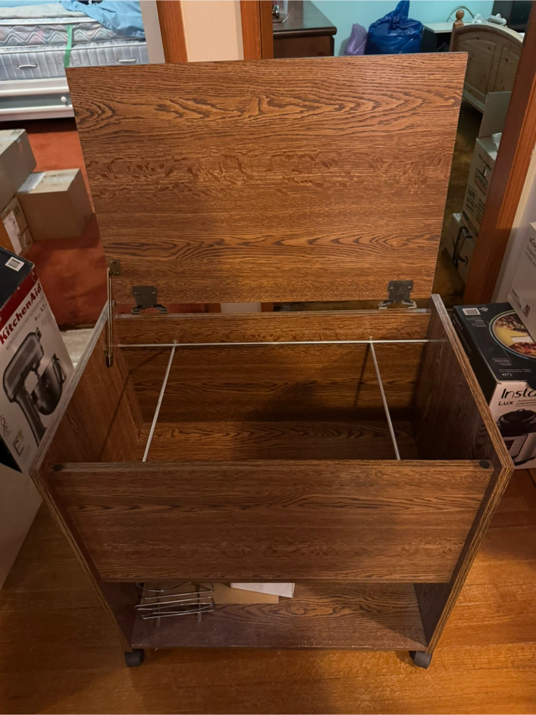 Wooden Storage Box on Wheels