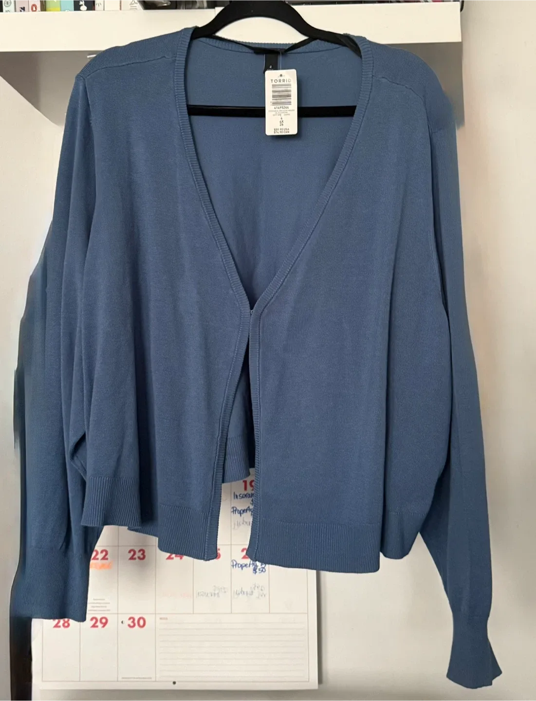 Torrid 4X Blue Cropped Sweater Shrug – NWT image indicator(2)