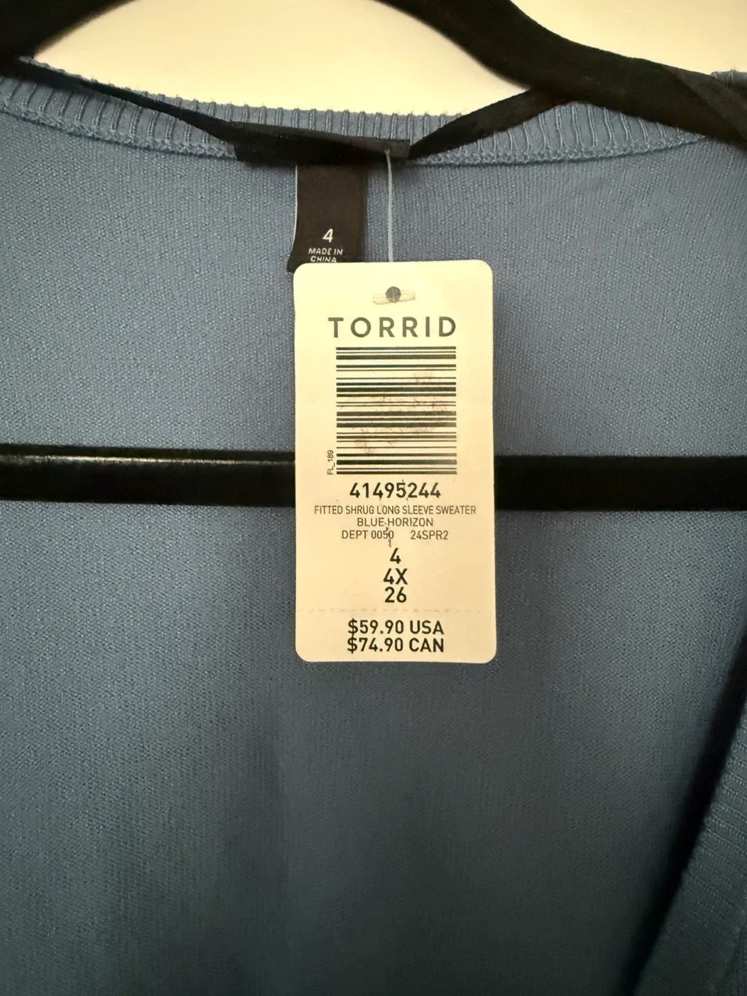 Torrid 4X Blue Cropped Sweater Shrug – NWT image indicator(3)