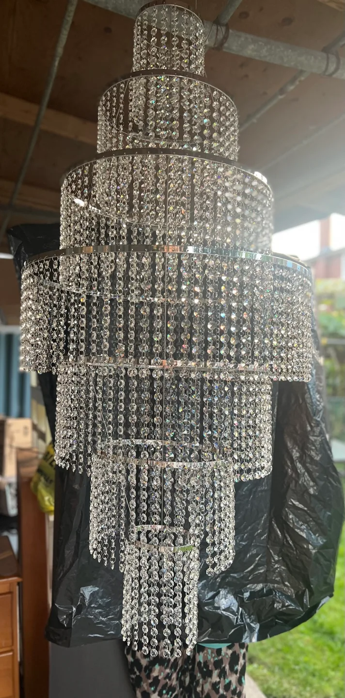 Tiered Crystal Chandelier (brand new pack) 5ft tall image indicator(2)