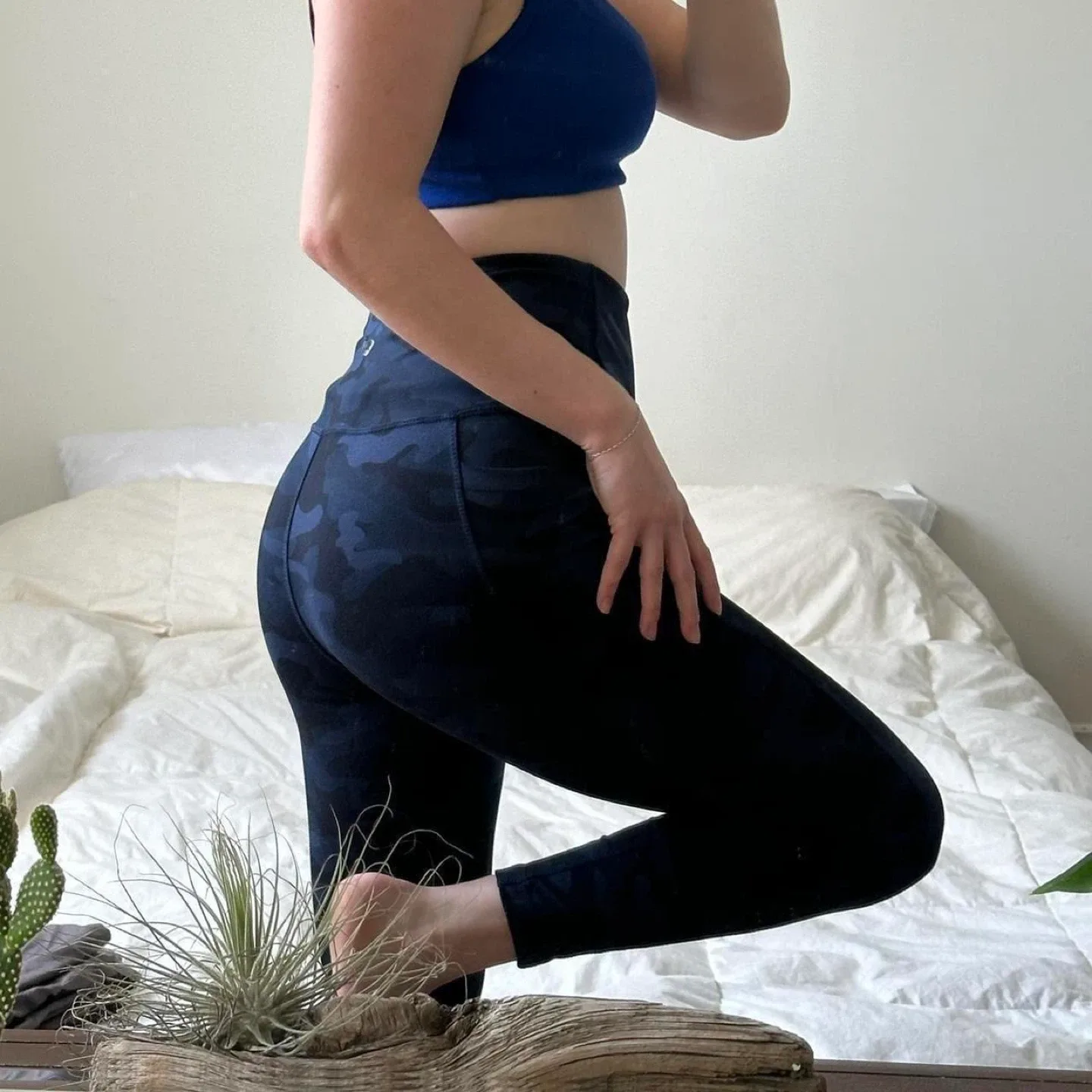 Navy blue camo leggings