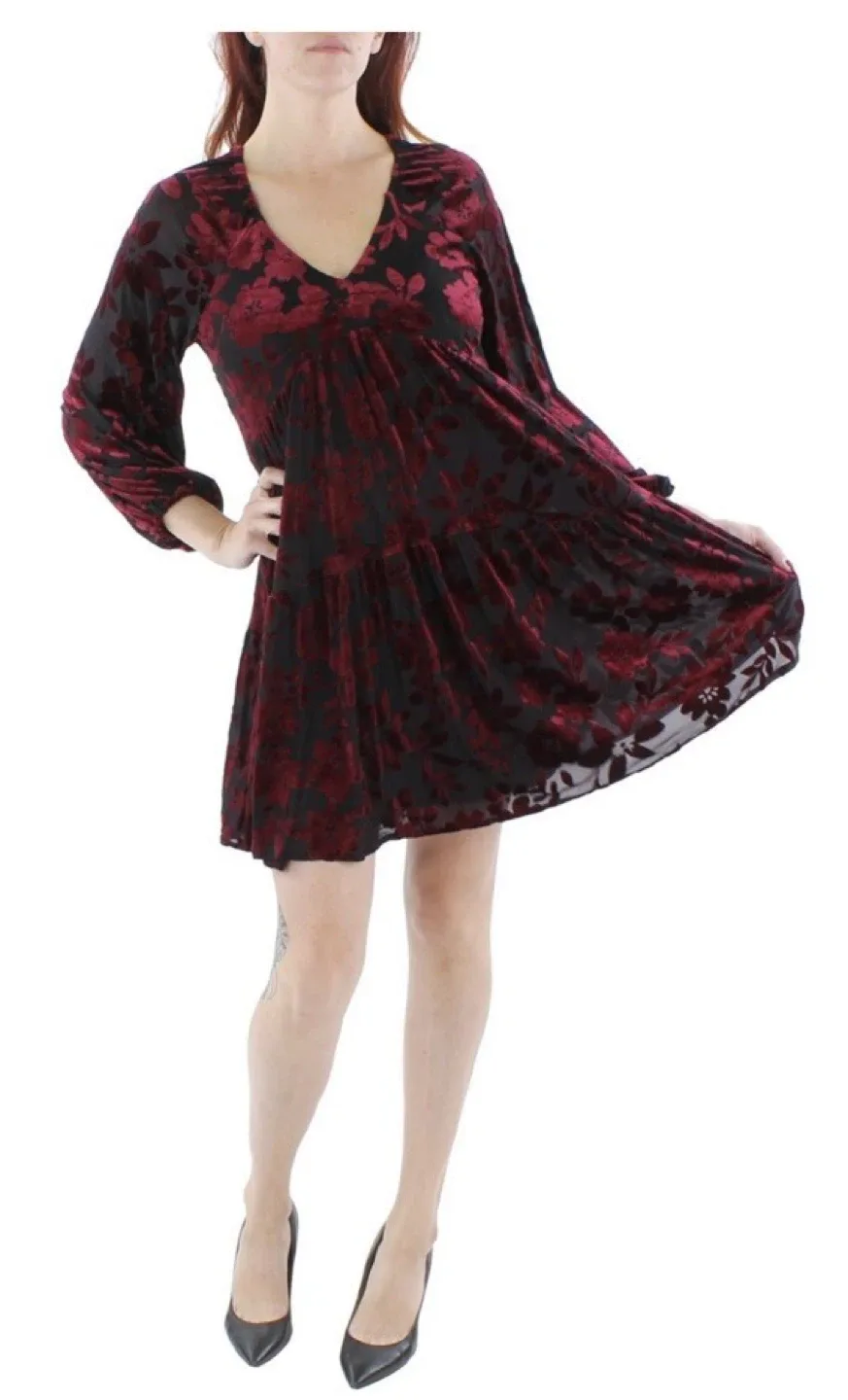 Taylor Dress - XL - Burgundy Floral thumbnail