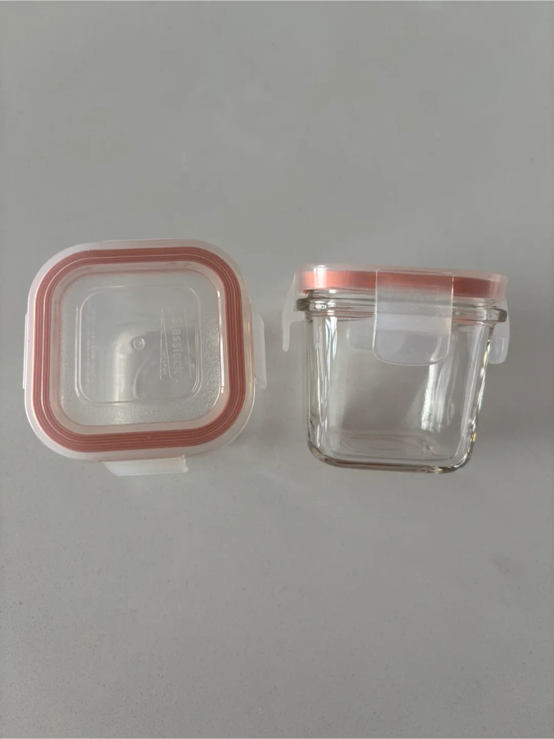 Set of 2 Small Glass Food Storage Containers, freezer safe thumbnail