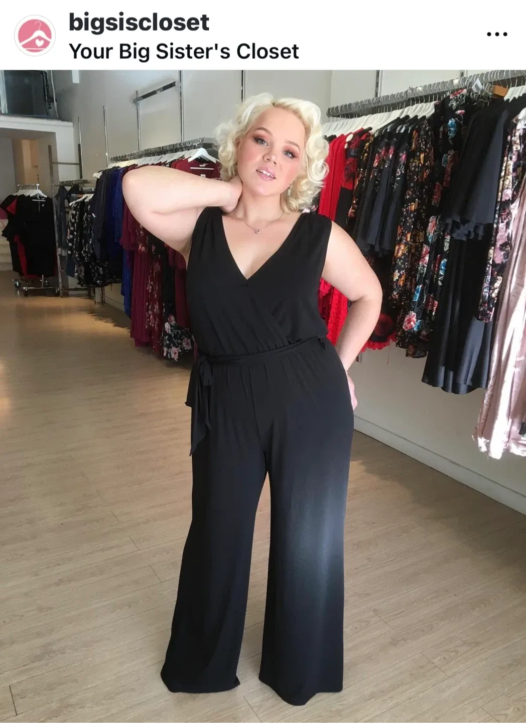 Black V-Neck Jumpsuit – Hemmed for 5’0” – Size 2X – NWT thumbnail