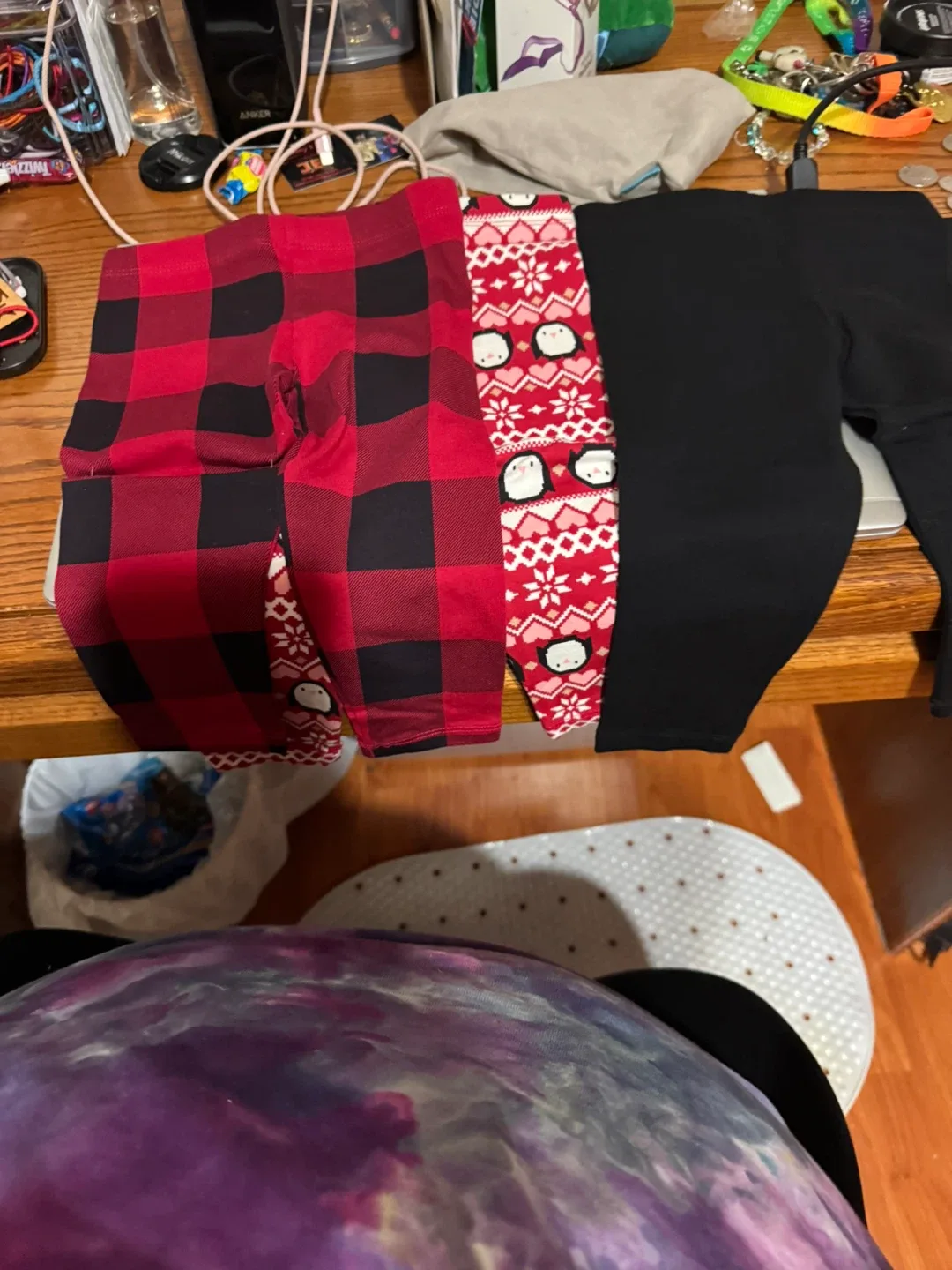 Leggings Bundle: Buffalo Plaid, Penguin, Black thumbnail