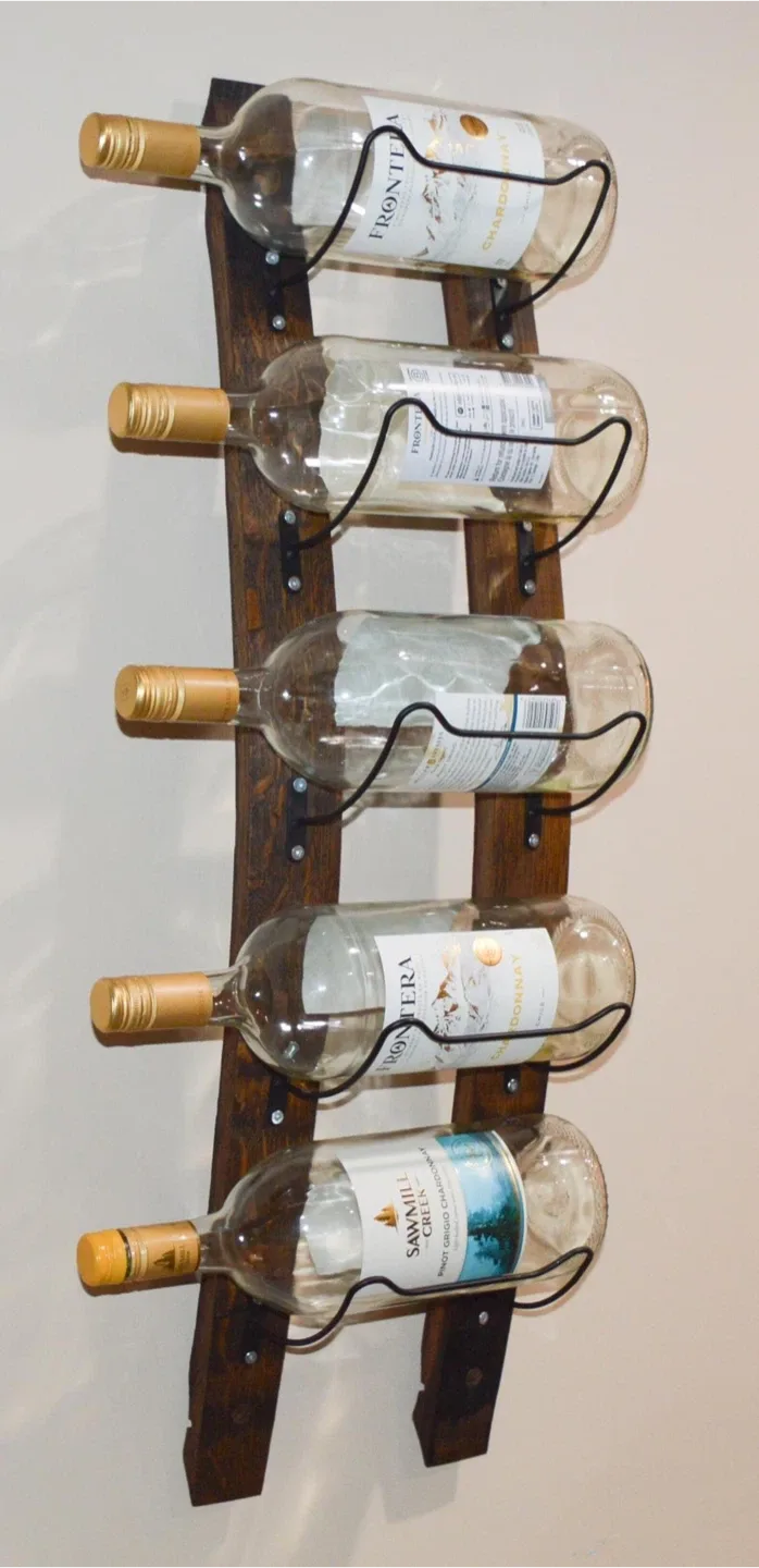 Wall Mounted Rustic Barrel Stave Wine/Towel display image indicator(4)