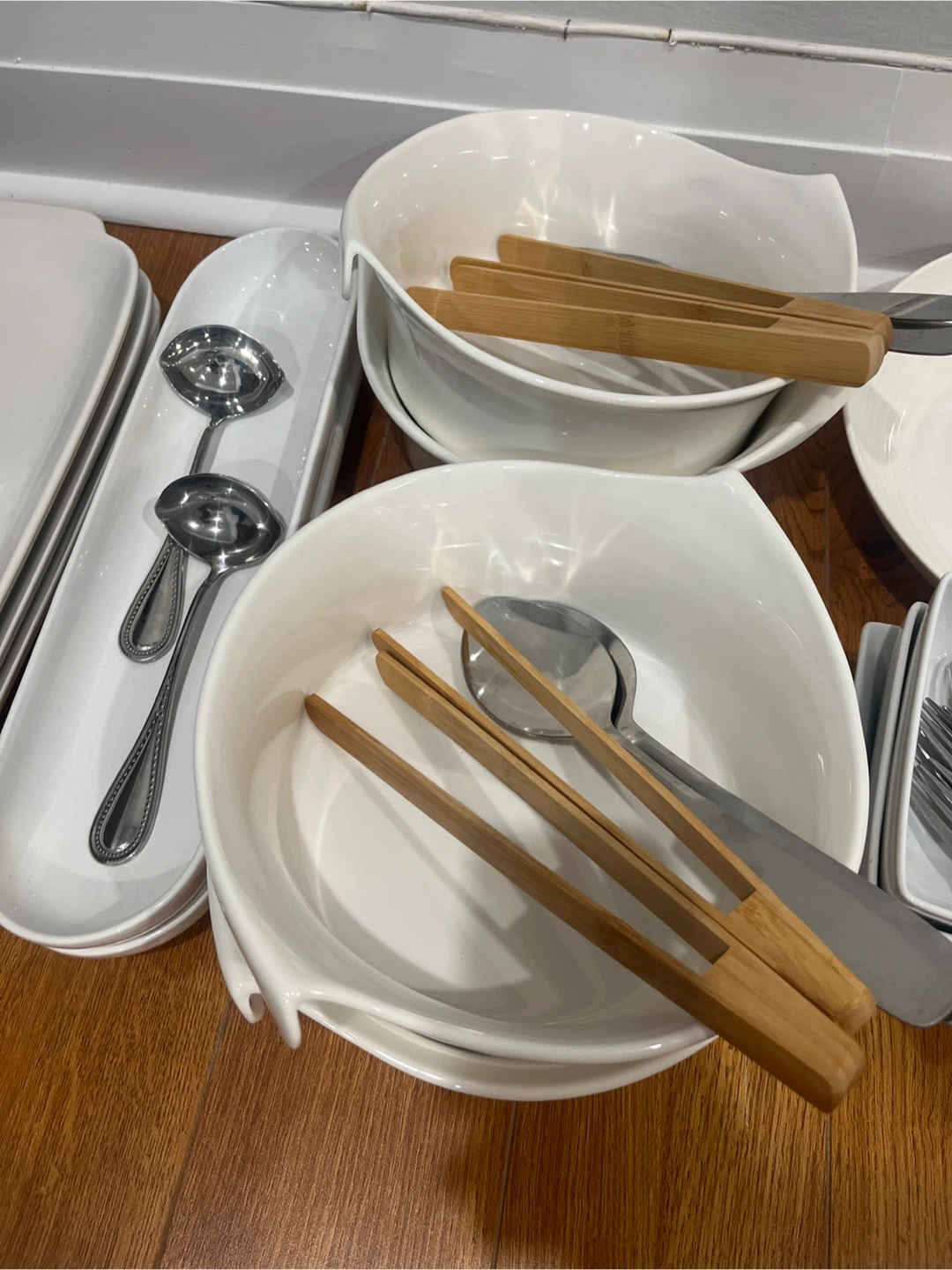 White Serving Dishes & Utensils Set - photo 4
