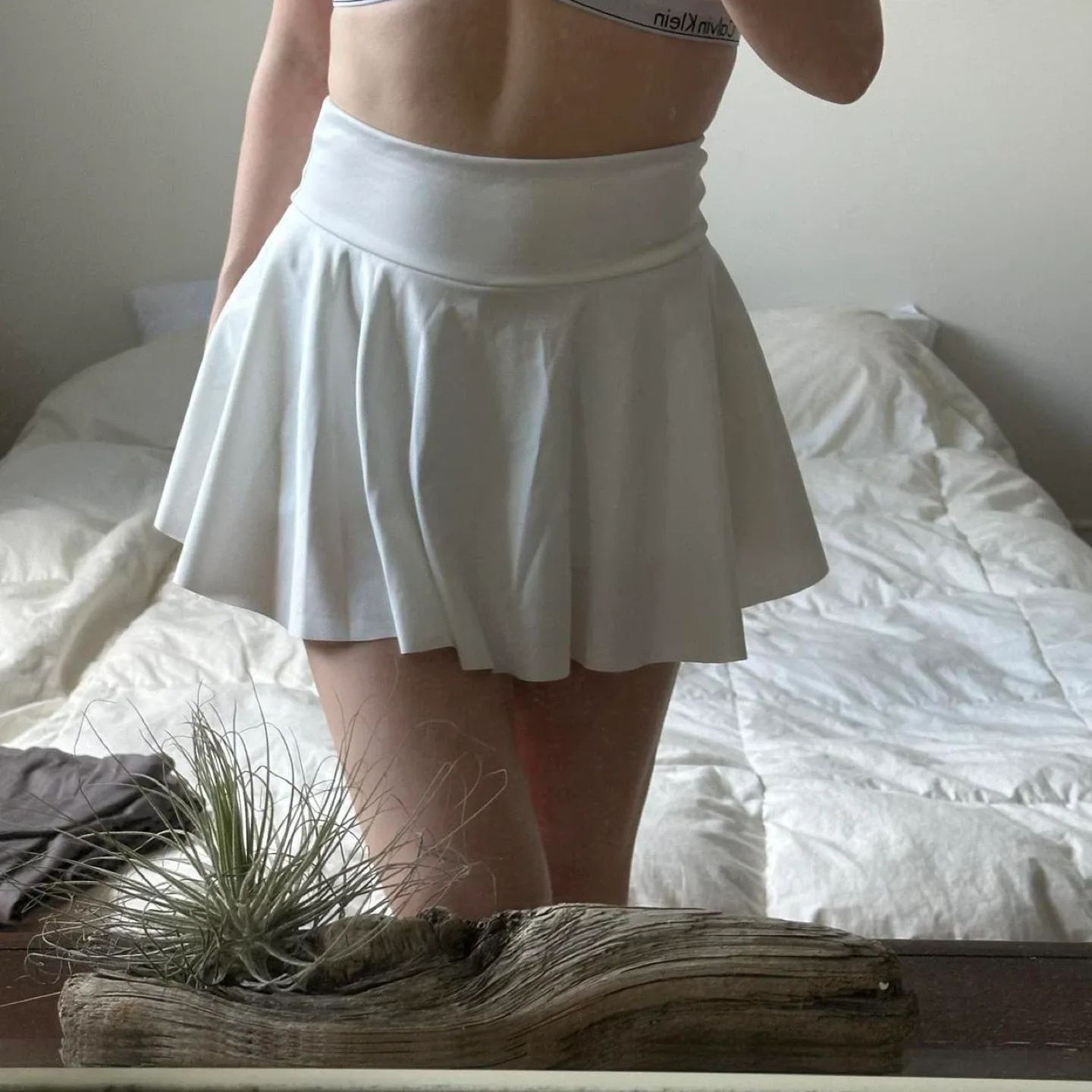 White golf skirt with built-in shorts