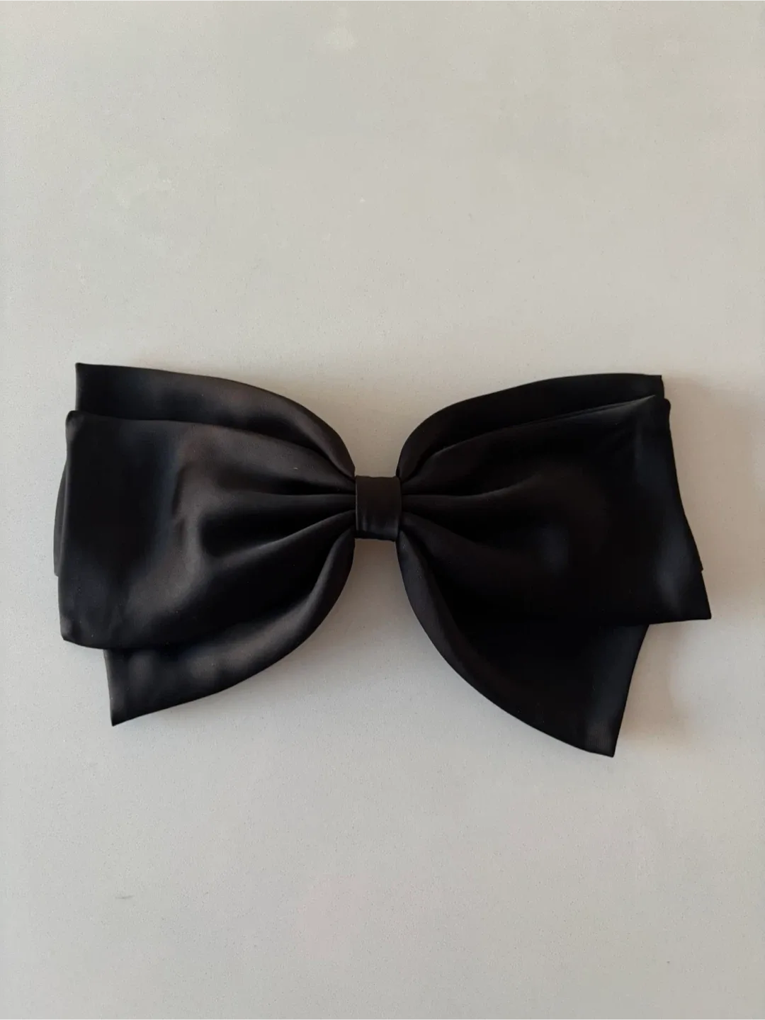 Large Satin Bow Hair Clip - Black, New Accessory thumbnail