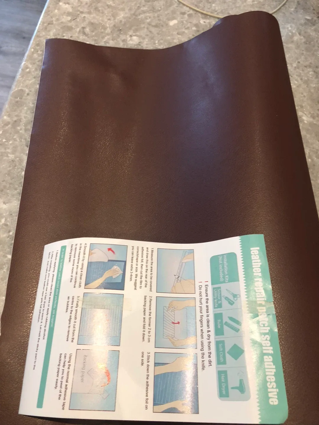 Lifeshoon Leather Repair Patch - Brown, 17x79 Inch image indicator(2)