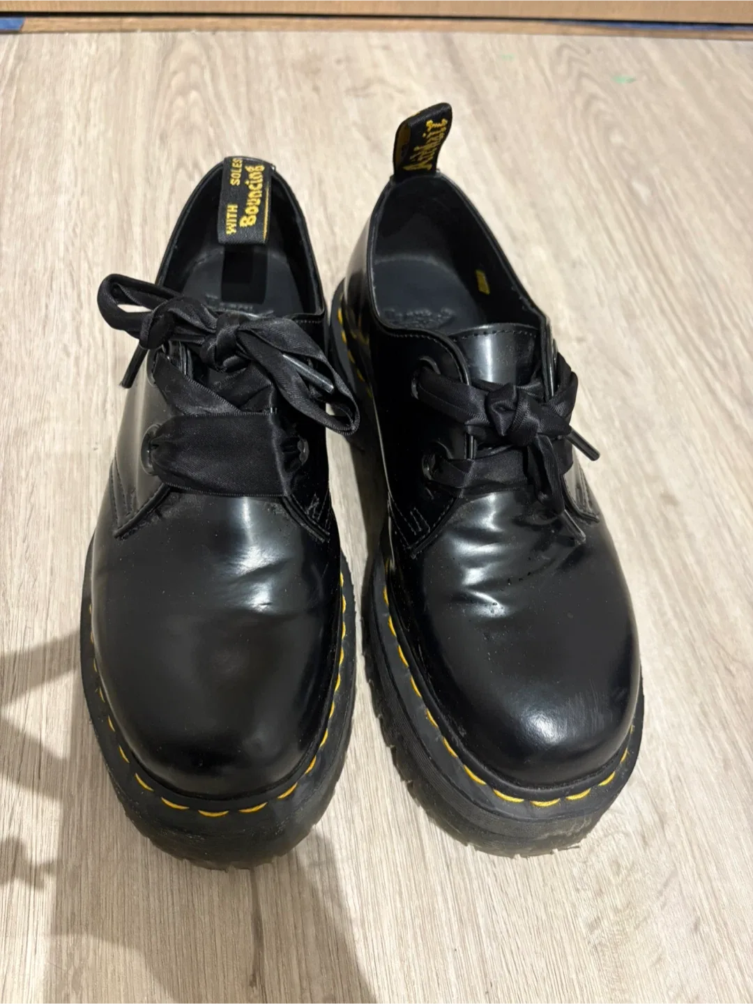 Dr. Martens Black Holly Leather Platform Derbys image indicator(7)
