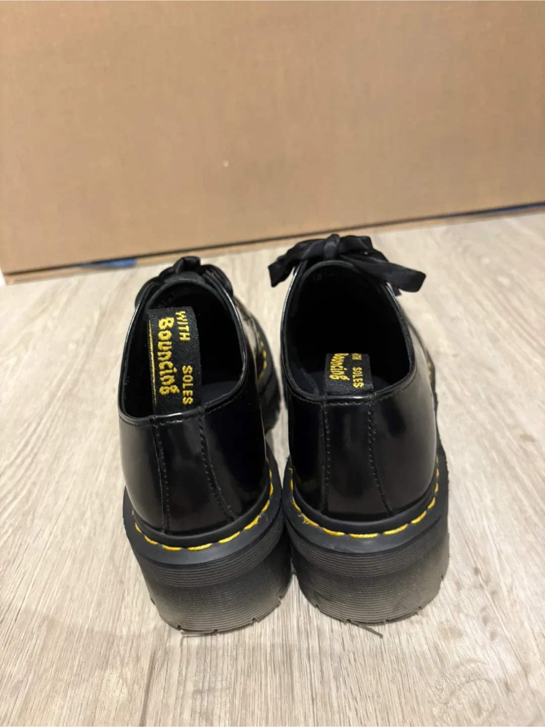Dr. Martens Black Holly Leather Platform Derbys image indicator(9)