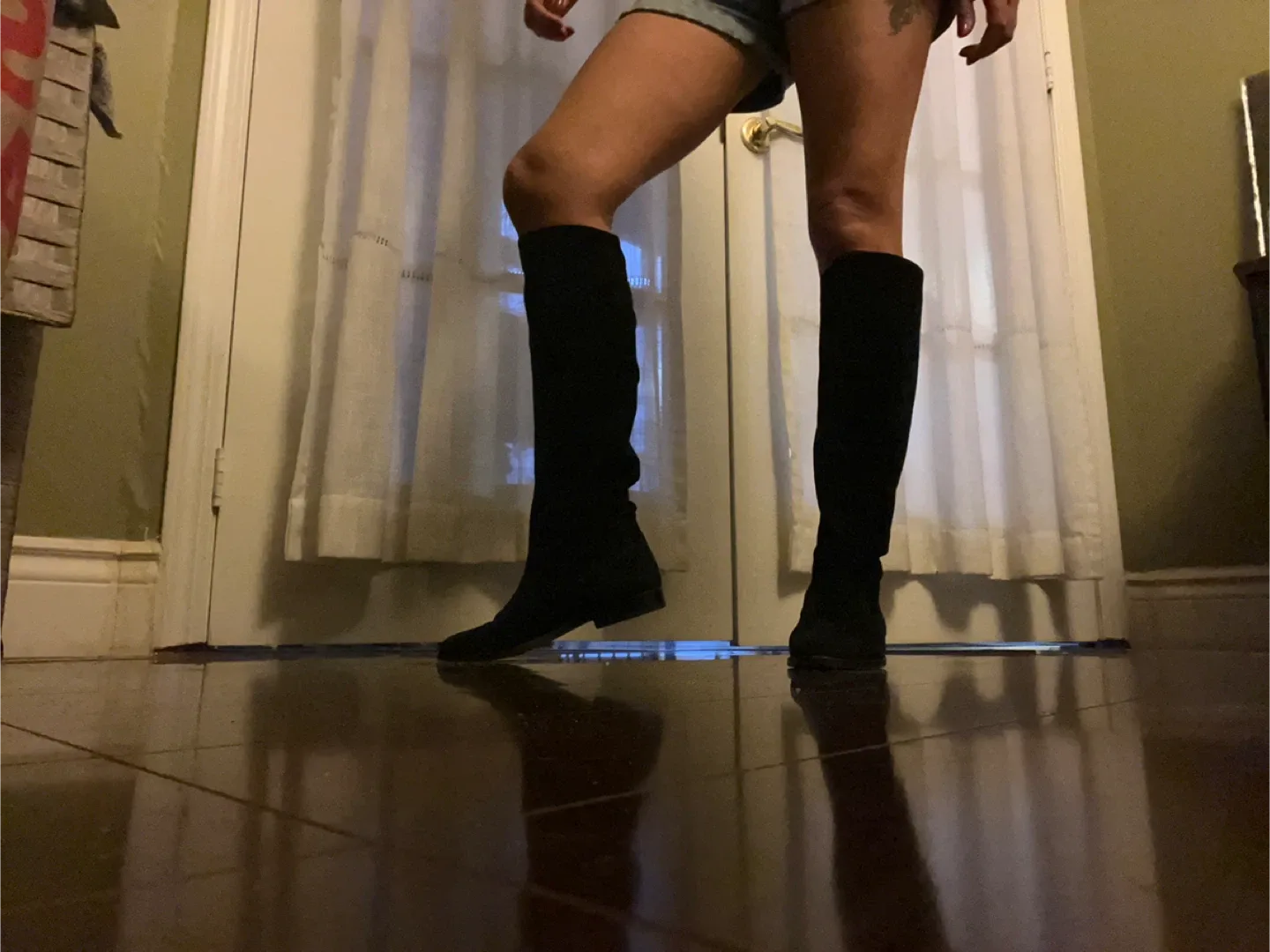 Manolo Blahnik Black Suede Knee High Boots - Size 5.5 image indicator(4)