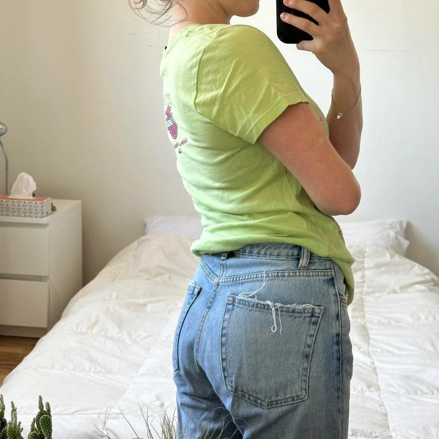 Y2k Harley Davidson green and pink tee image indicator(3)