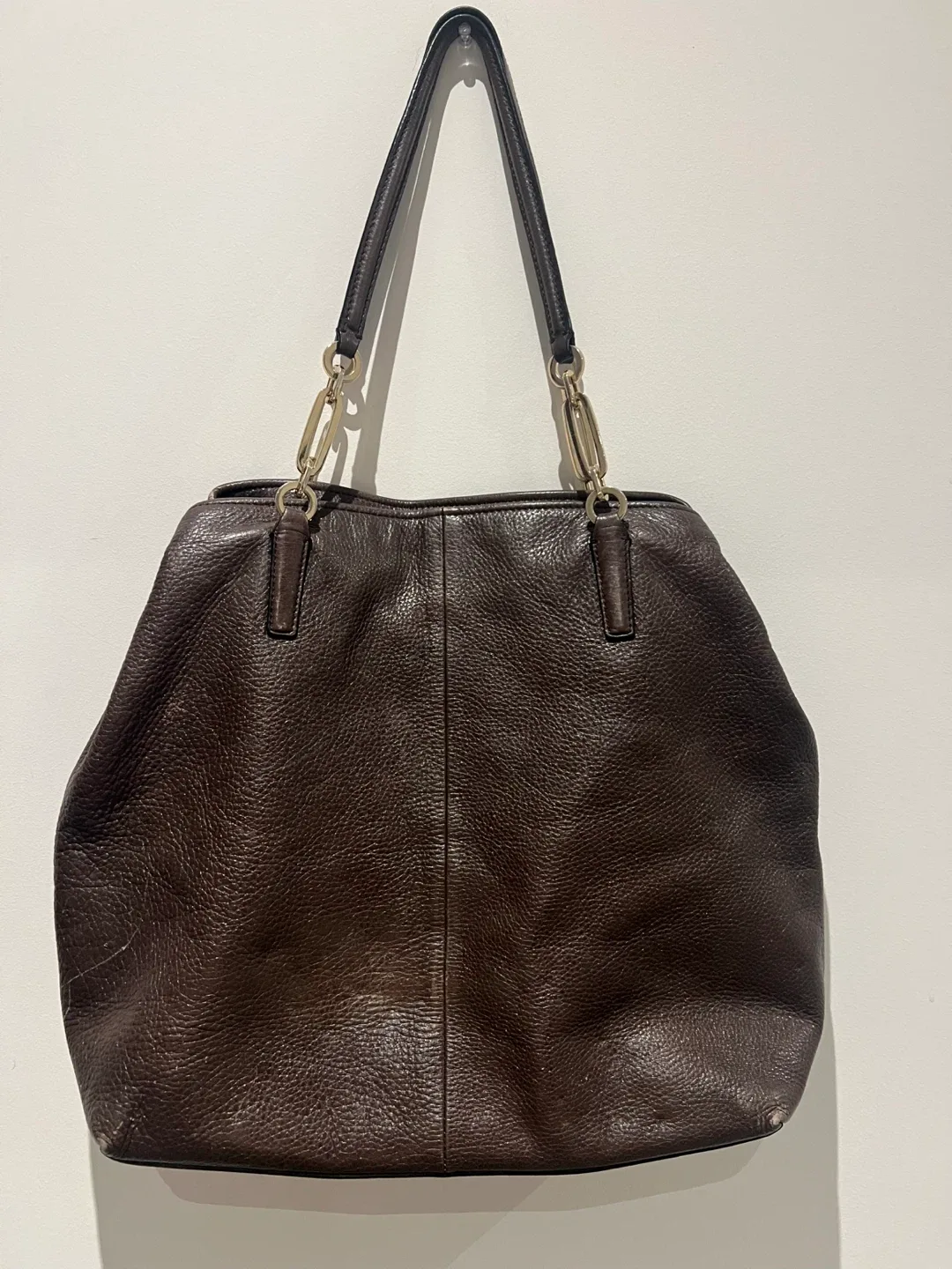 Coach Brown Leather Tote Bag image indicator(2)