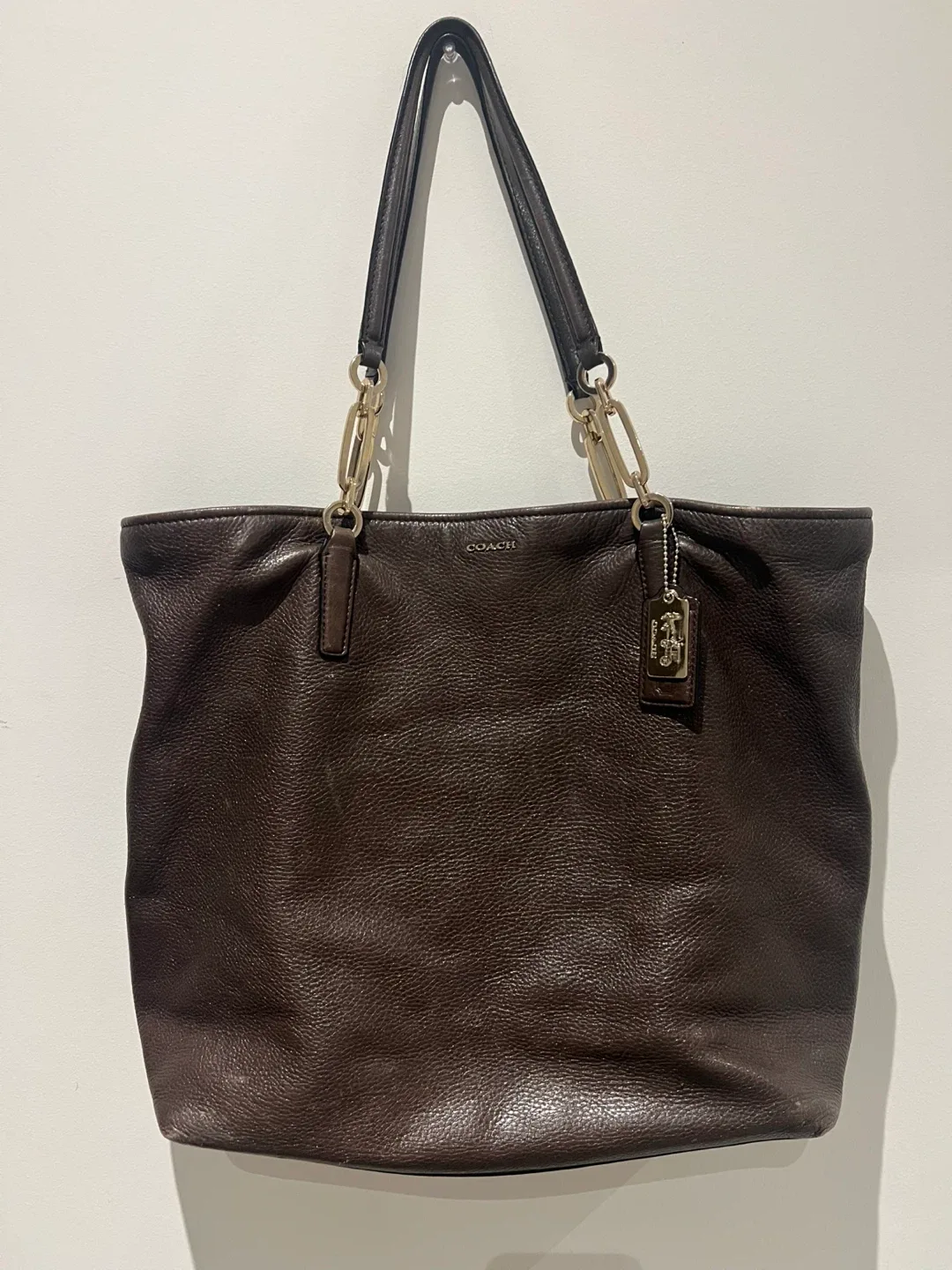 Coach Brown Leather Tote Bag image indicator(6)