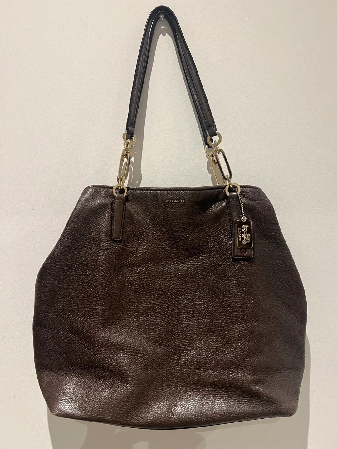Coach Brown Leather Tote Bag thumbnail