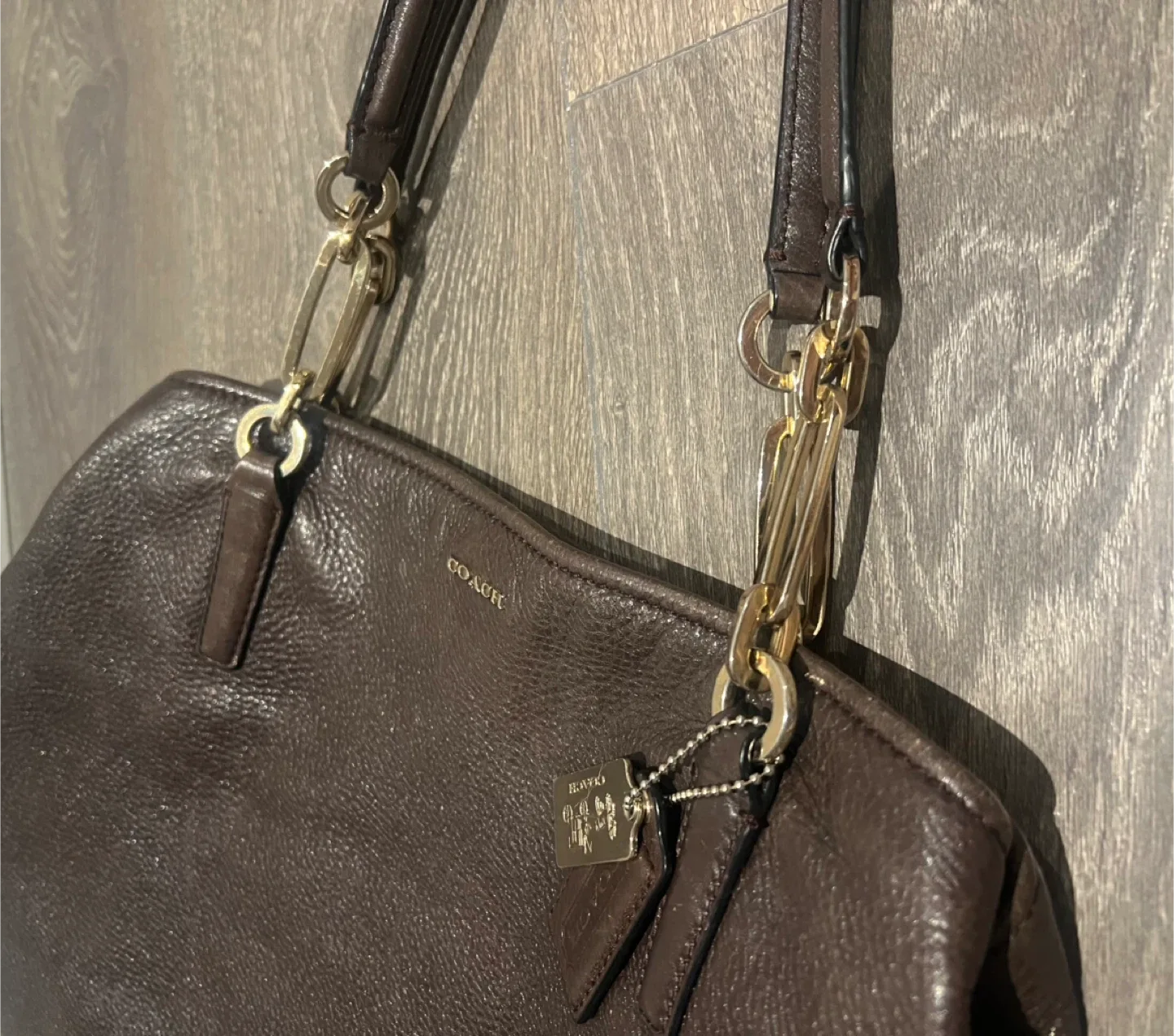 Coach Brown Leather Tote Bag image indicator(3)