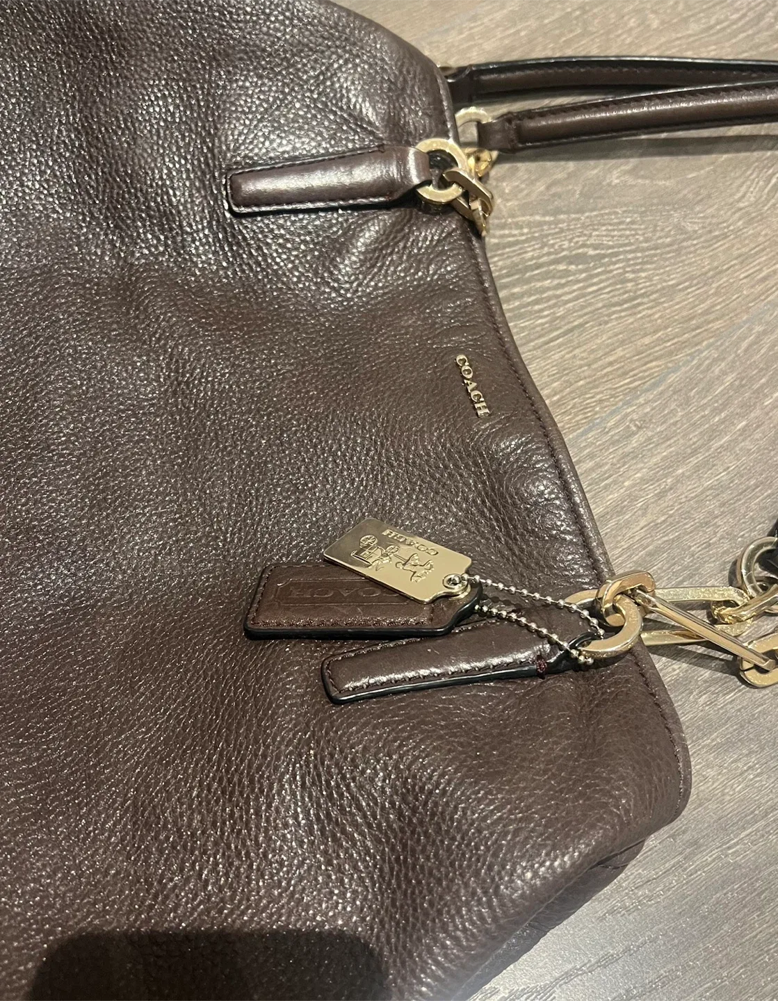Coach Brown Leather Tote Bag image indicator(5)