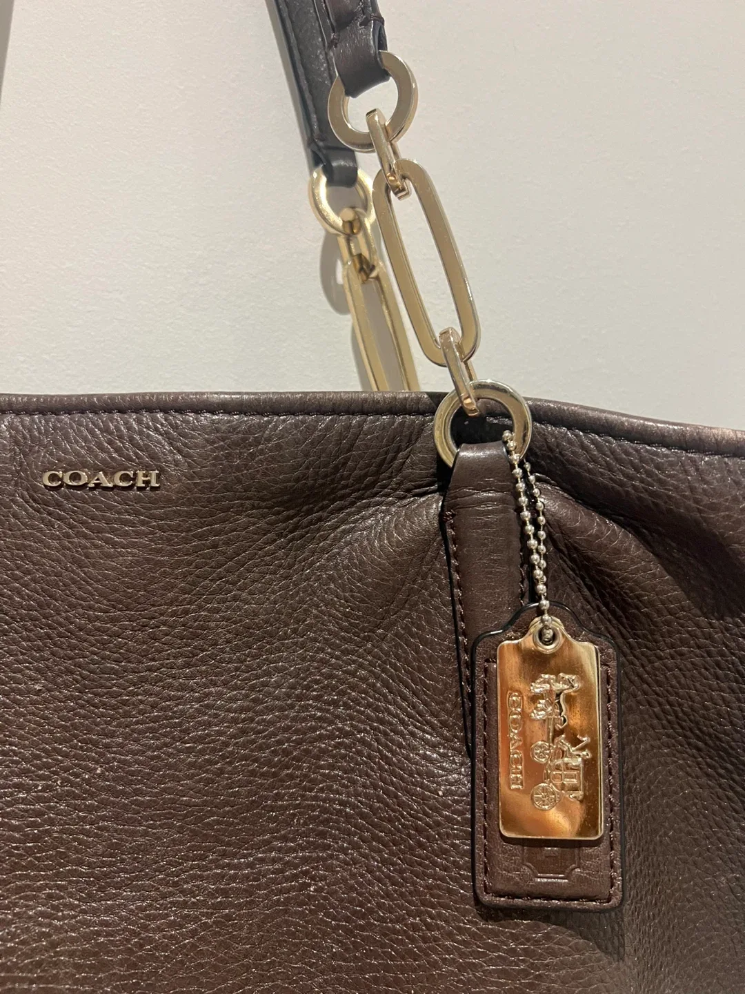 Coach Brown Leather Tote Bag image indicator(7)