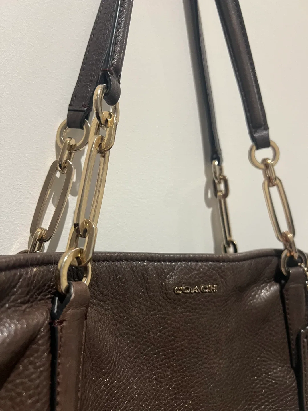 Coach Brown Leather Tote Bag image indicator(8)