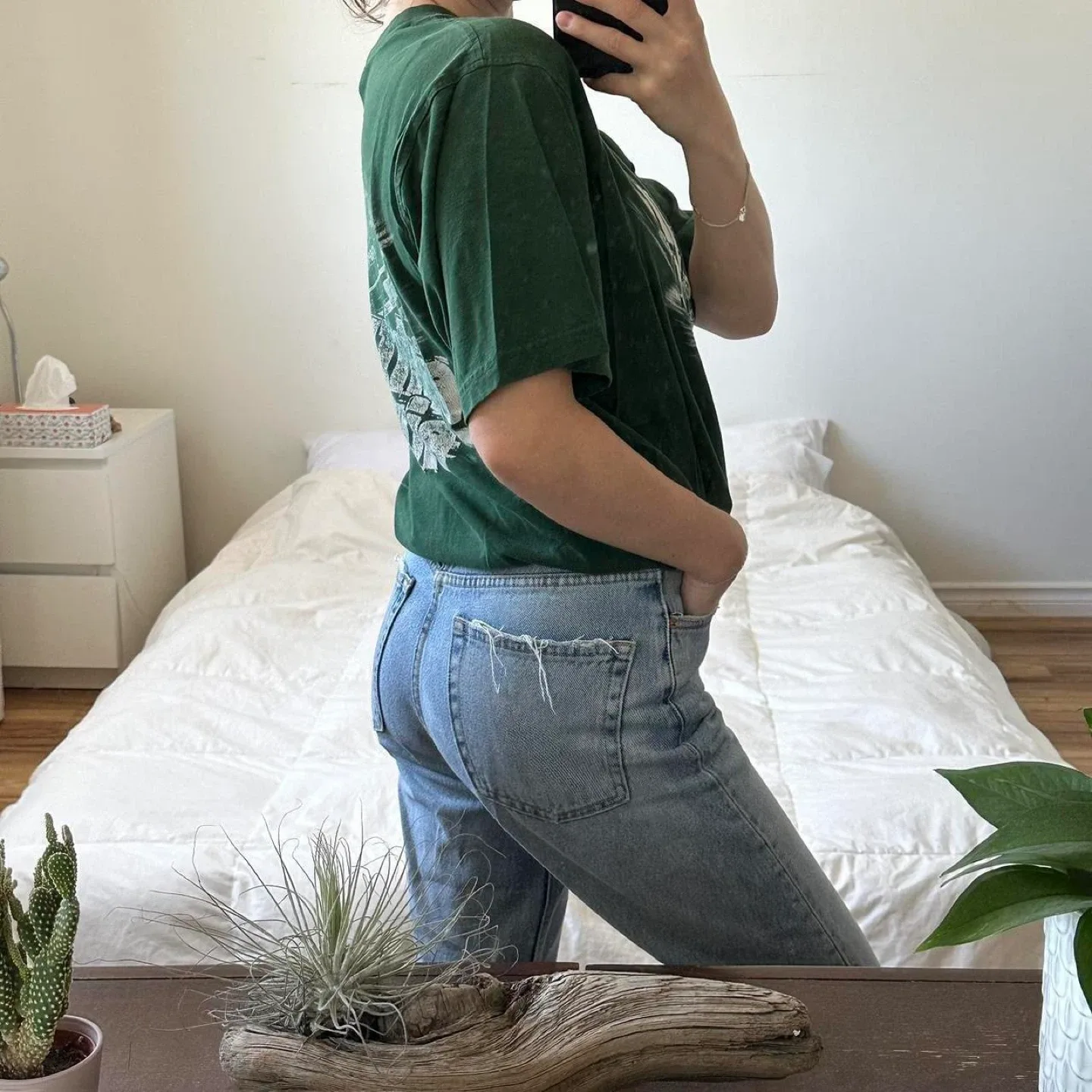 Y2k green and white NASCAR racing tee image indicator(4)