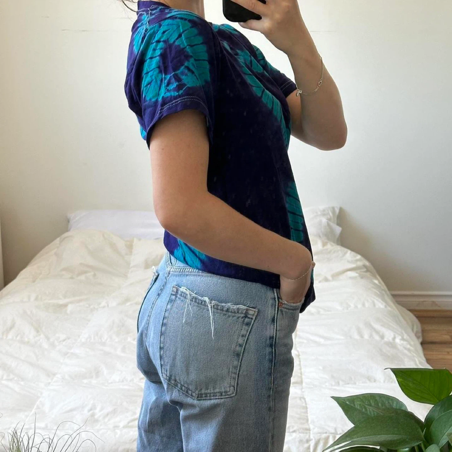 Blue and purple figure eight tie-dye tee - photo 3