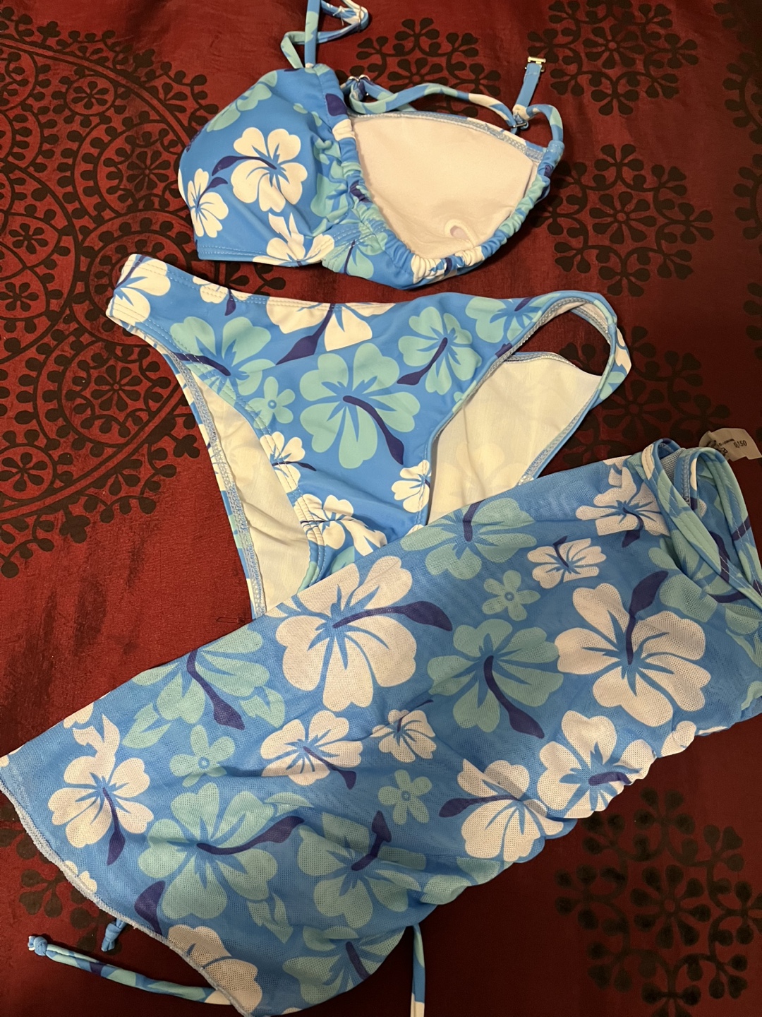 Blue Floral Swimsuit Set, Size 150 - photo 5