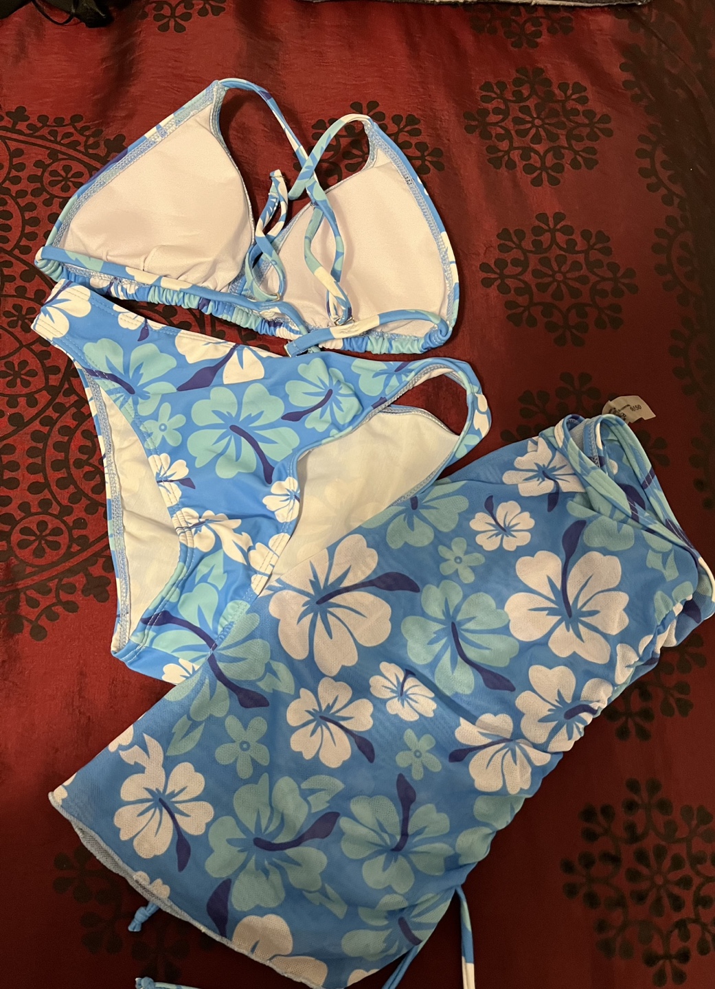 Blue Floral Swimsuit Set, Size 150 - photo 3