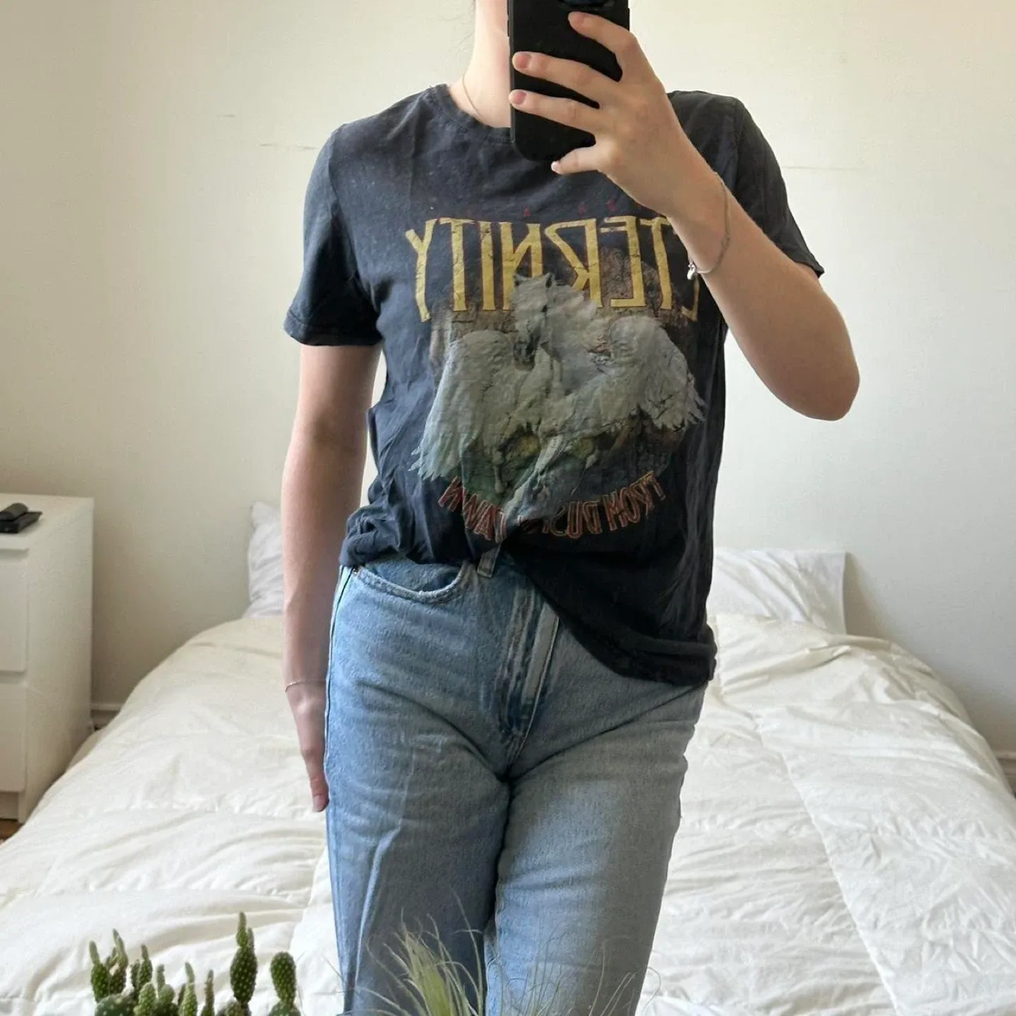 Faded grey graphic band tee image indicator(6)