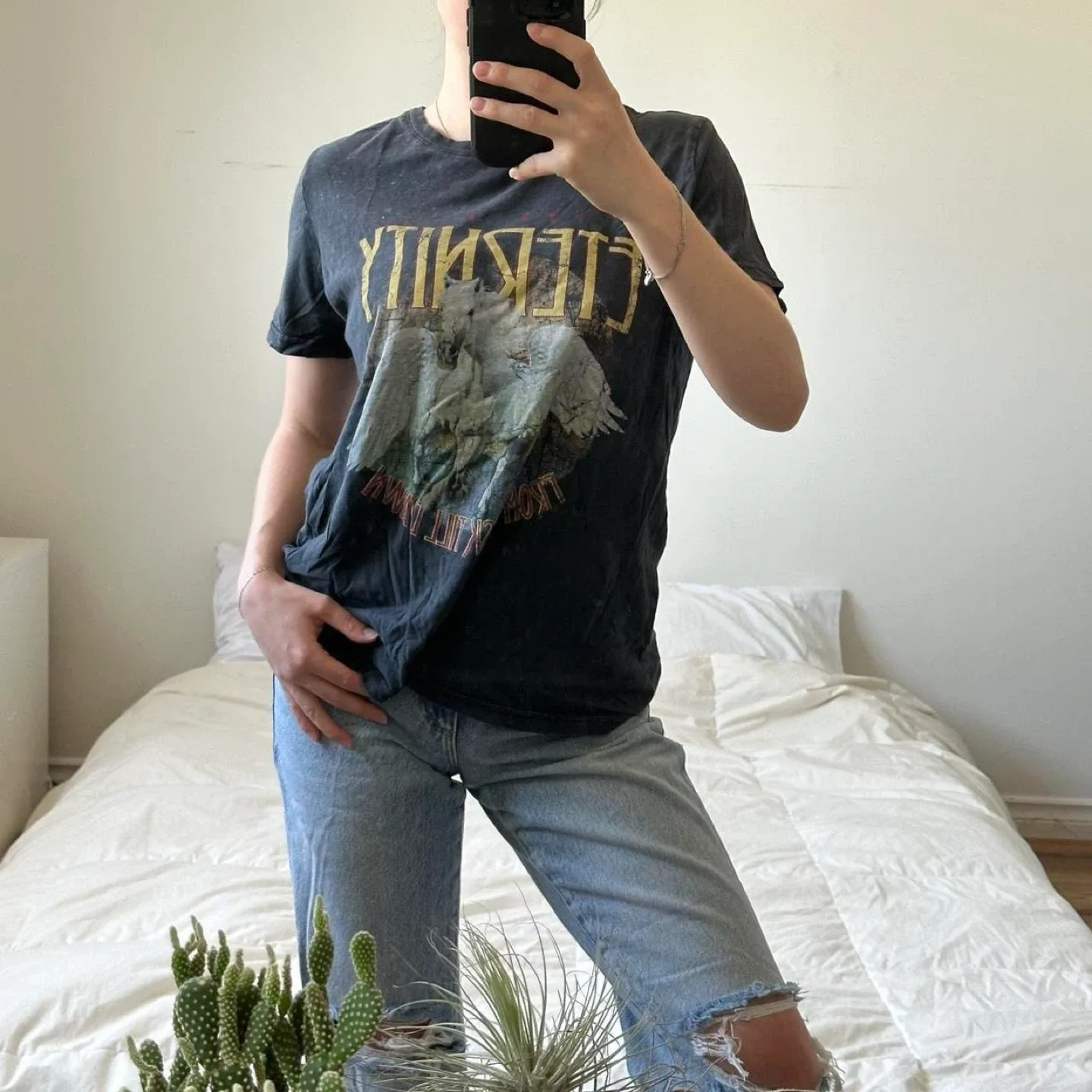 Faded grey graphic band tee image indicator(2)