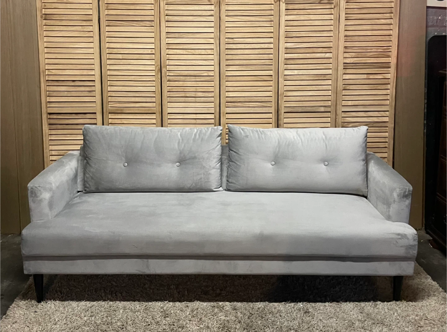 Mid-Century Modern Velvet Sofa