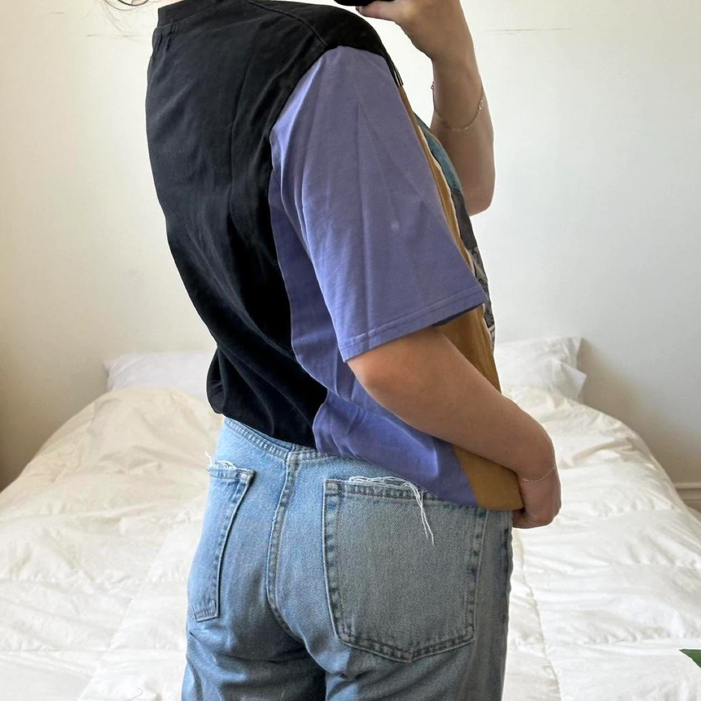 Vintage reworked black graphic tshirt - photo 5