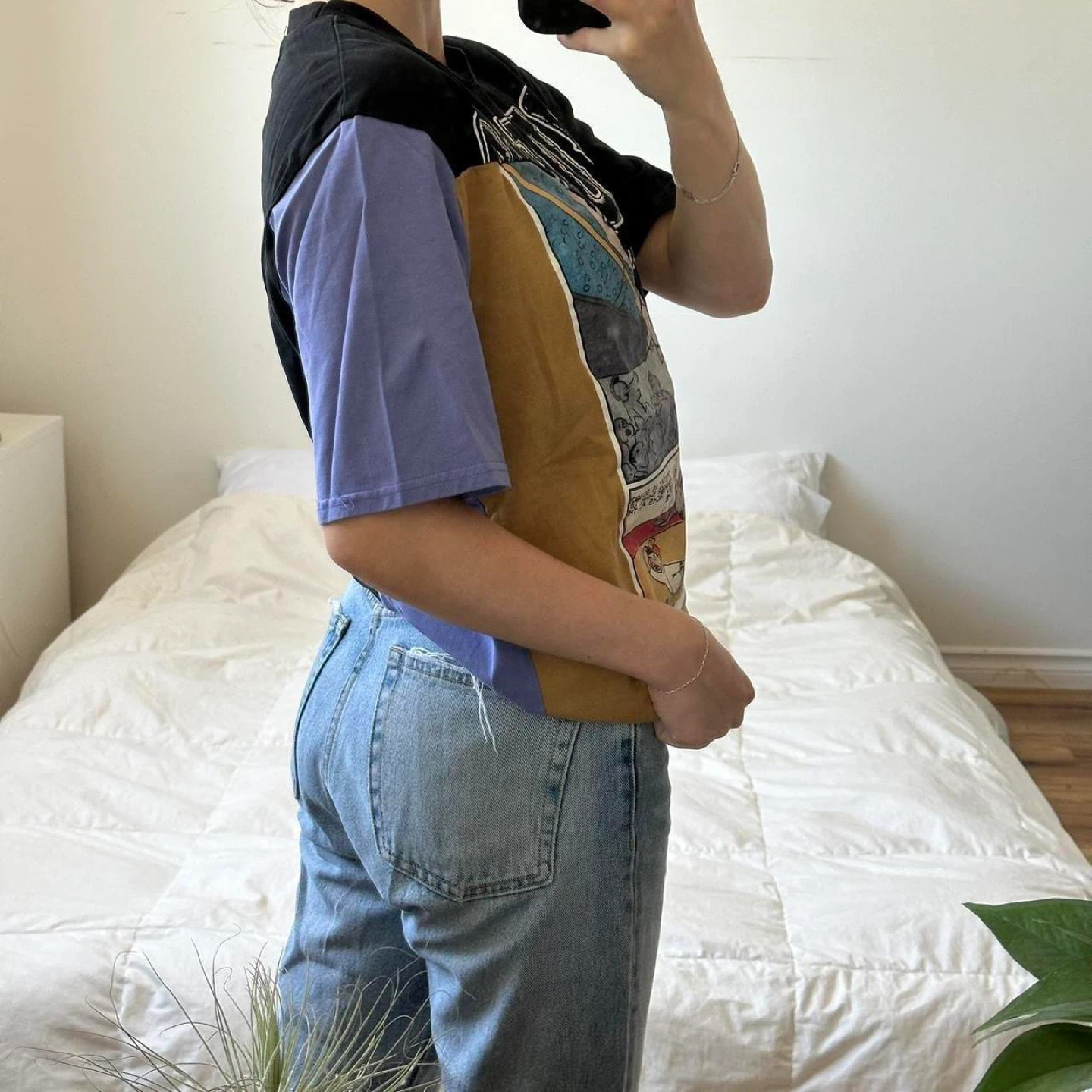 Vintage reworked black graphic tshirt - photo 4