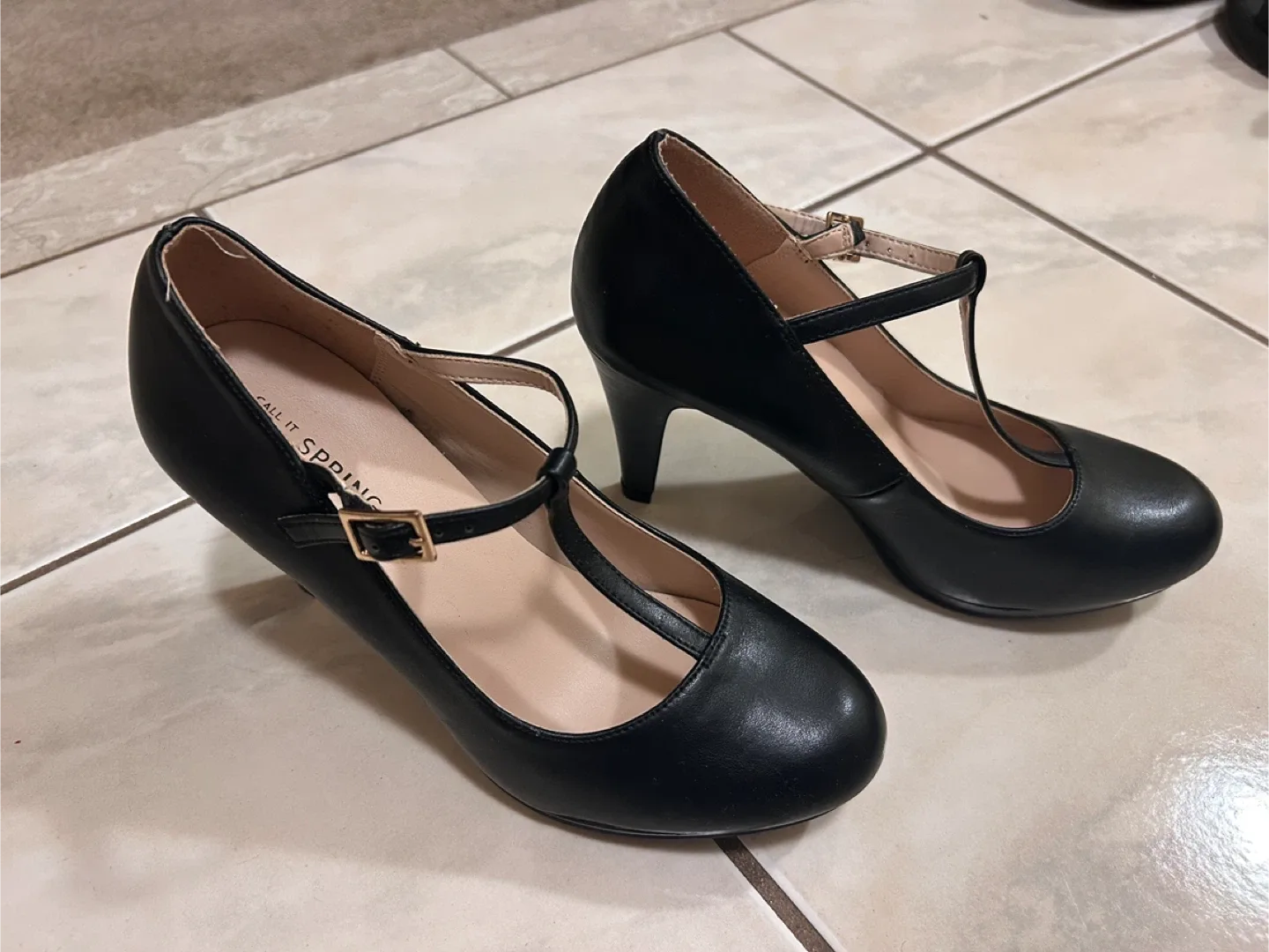 Call It Spring Black Heels size 6