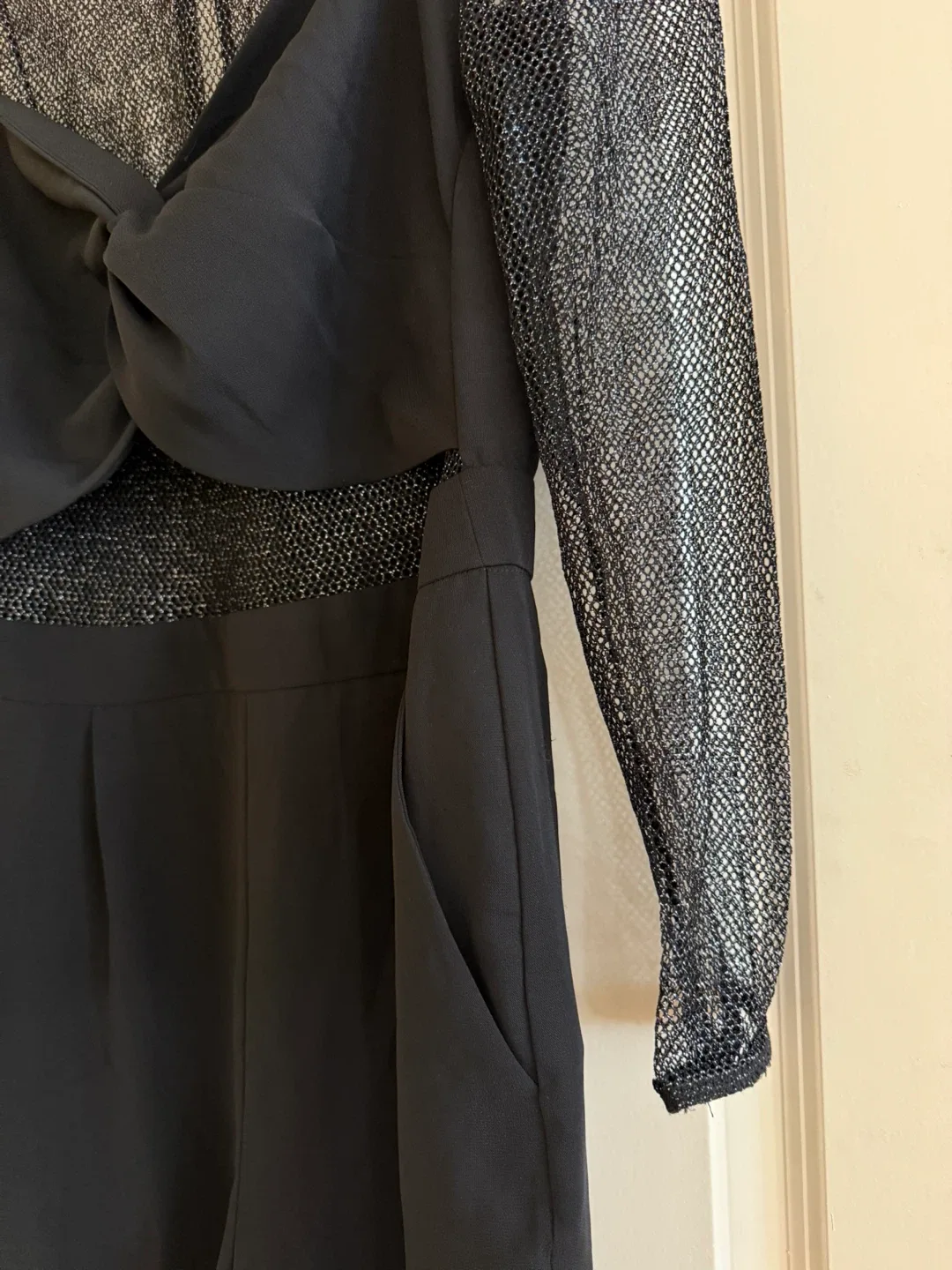 Zara Black Sparkle Mesh Jumpsuit image indicator(7)