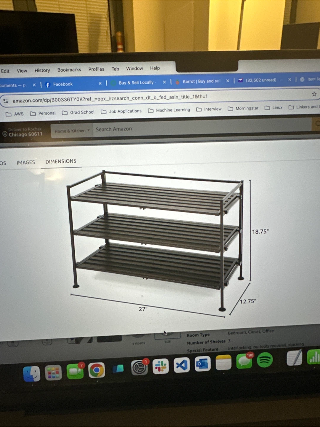 Seville Classics 3-Tier Shoe Rack - Espresso - photo 2
